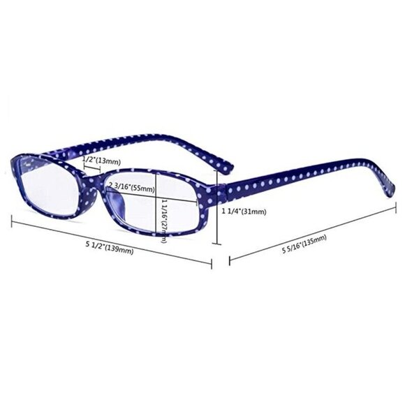 NWT Eye Keppler Green Polka Dot Rectangle Reading Glasses 2.50 F10 88108 - Picture 3 of 4